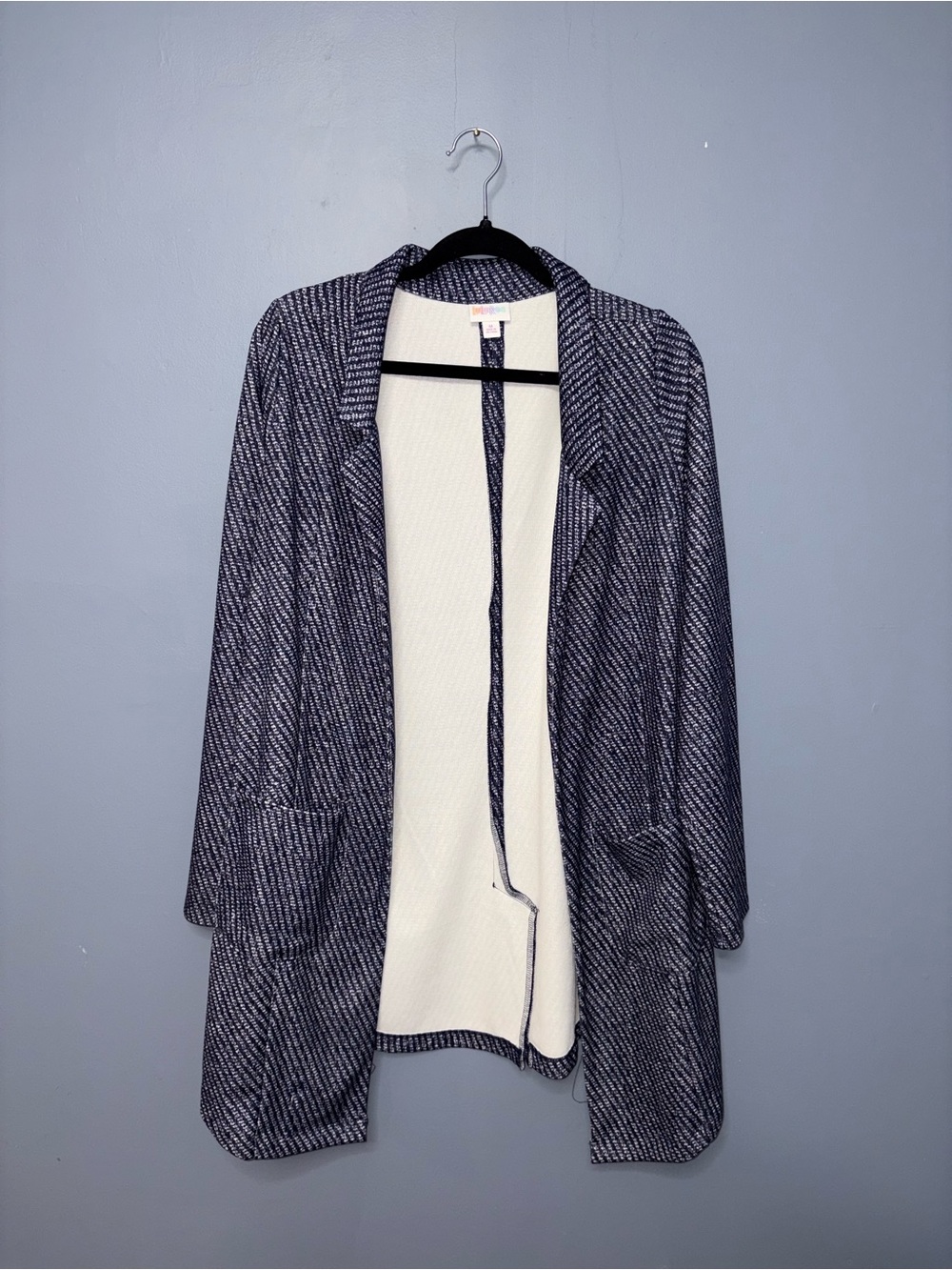 LuLaRoe | Navy Printed Blazer | Size Medium